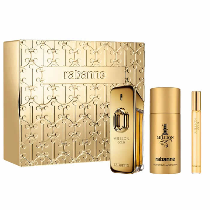Rabanne Million Gold Eau de Parfum Intenzivni sprej 100ml set 3 komada