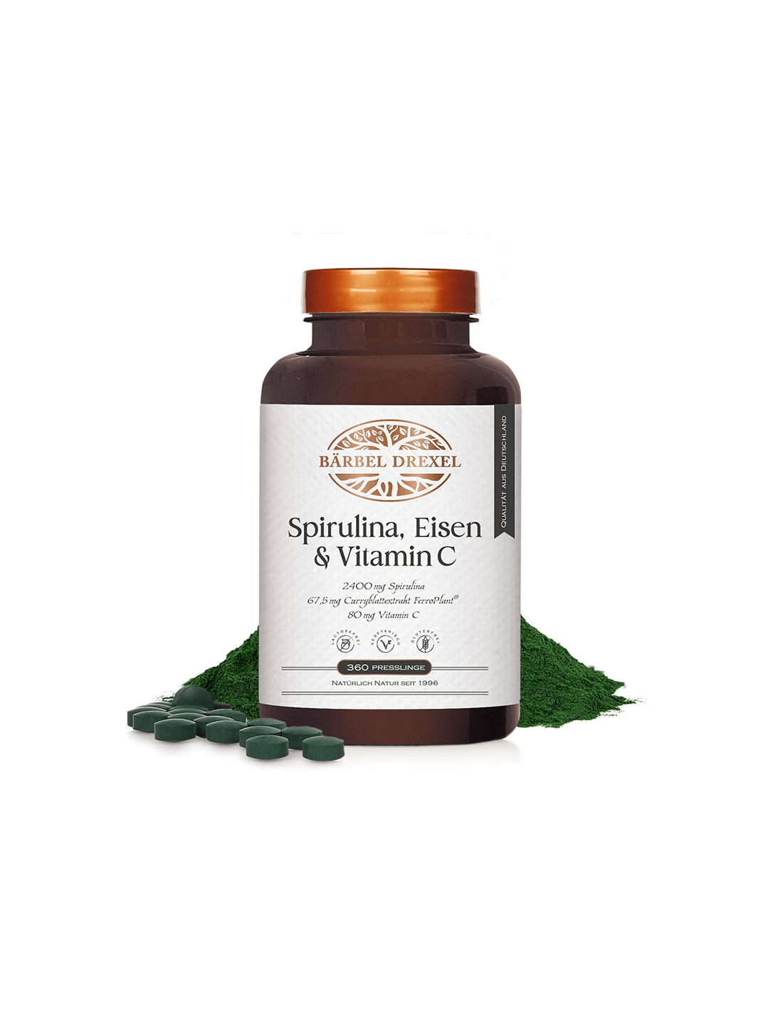 Spirulina & Curry Iron & Vitamin C iz acerole - anemija & Formula protiv umora, 360 tableta