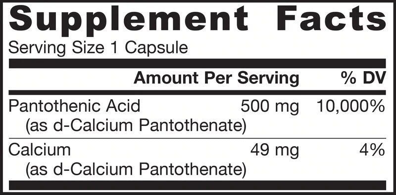 Pantotenska kiselina B5 500 mg - 100 kapsula