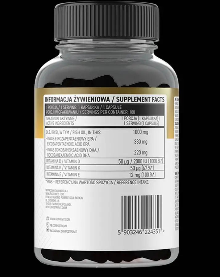 <tc>OstroVit</tc> Omega 3 / D3 + K2 - 180 gel kapsula