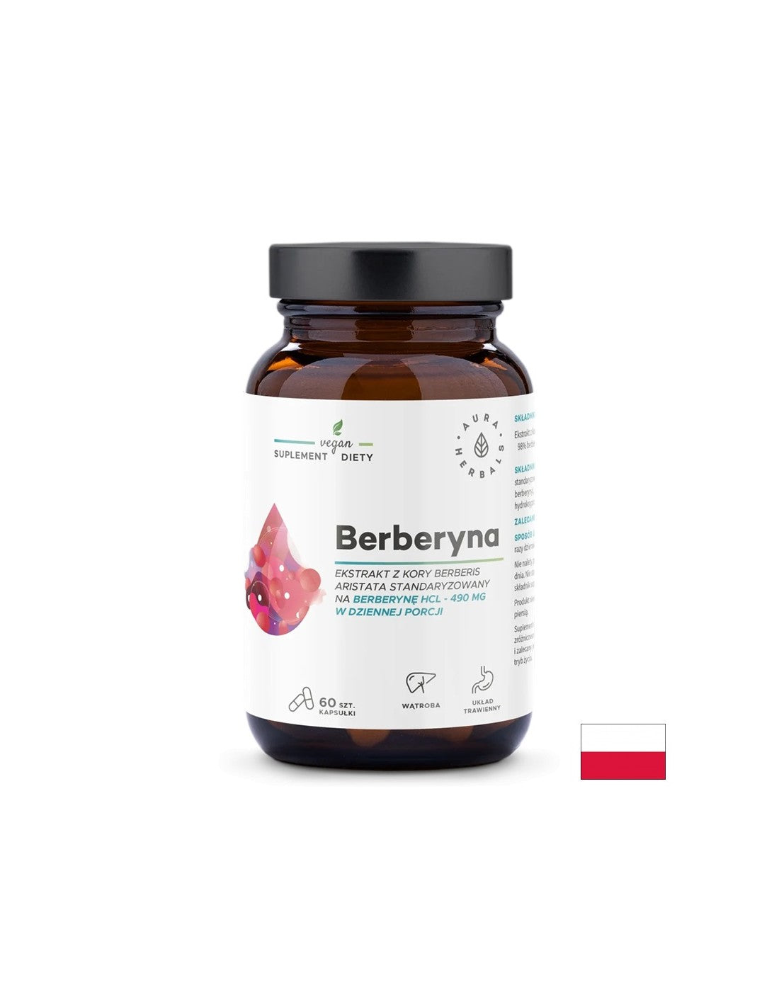 Kontrola šećera u krvi i kolesterola - Berberin, 490 mg x 60 kapsula <tc>Aura Herbals</tc>