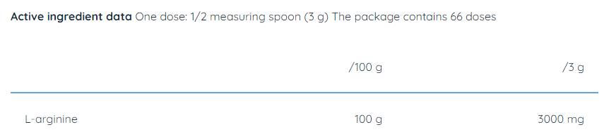 L-arginin prah | 100% čisto - 200 grama