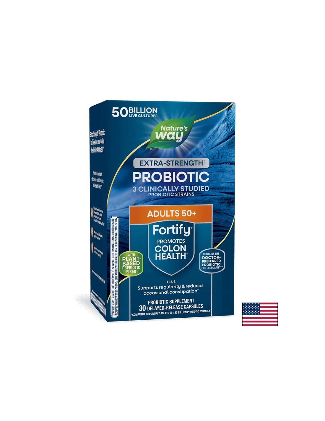 Probiotik + prebiotici 50+ visoka doza - Fortify Age 50+ Probiotic Extra Strength, 50 milijardi aktivnih probiotika, 30 kapsula