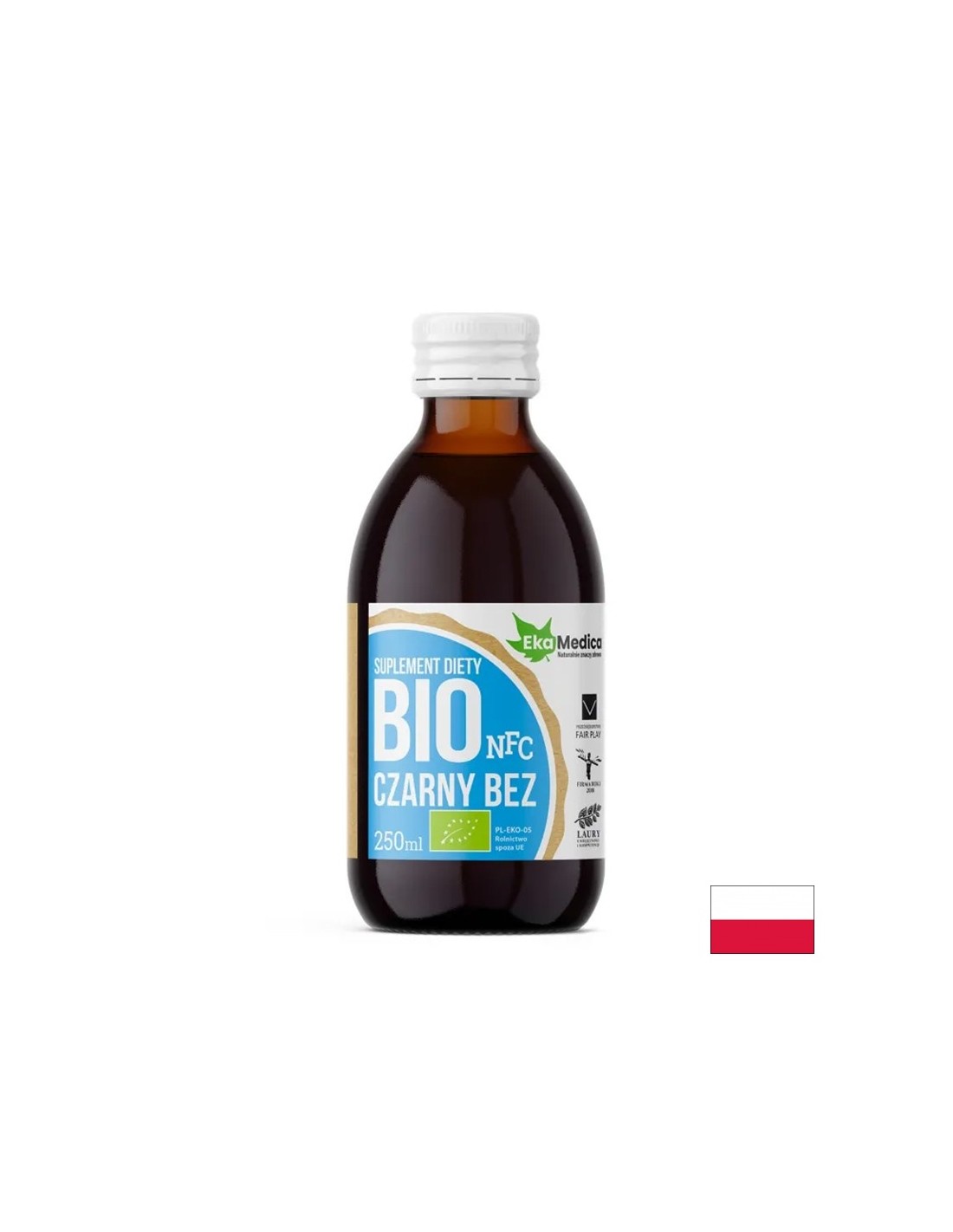Organski sok od bazge s camu camu i prirodnim vitaminom C - Imunitet i dišni sustav, 500 ml, 10 ili 20 doza