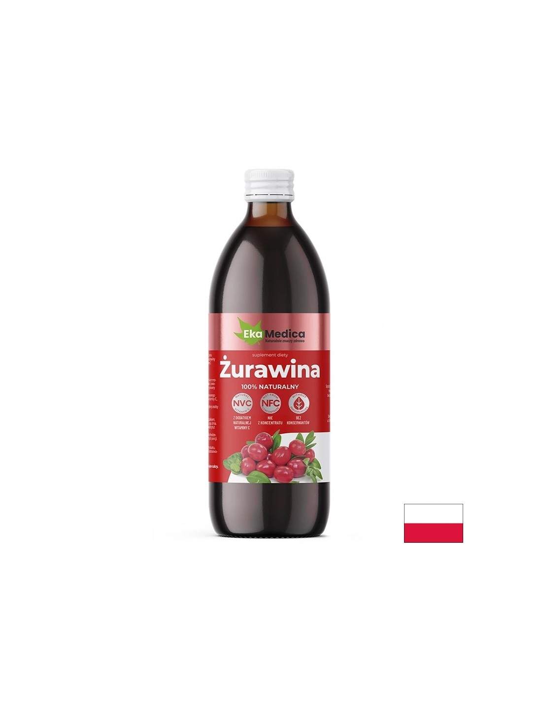 Sok od brusnice s camu-camuom i prirodnim vit. C - Urinarno zdravlje i imunitet, 500 ml, 10 ili 20 doza