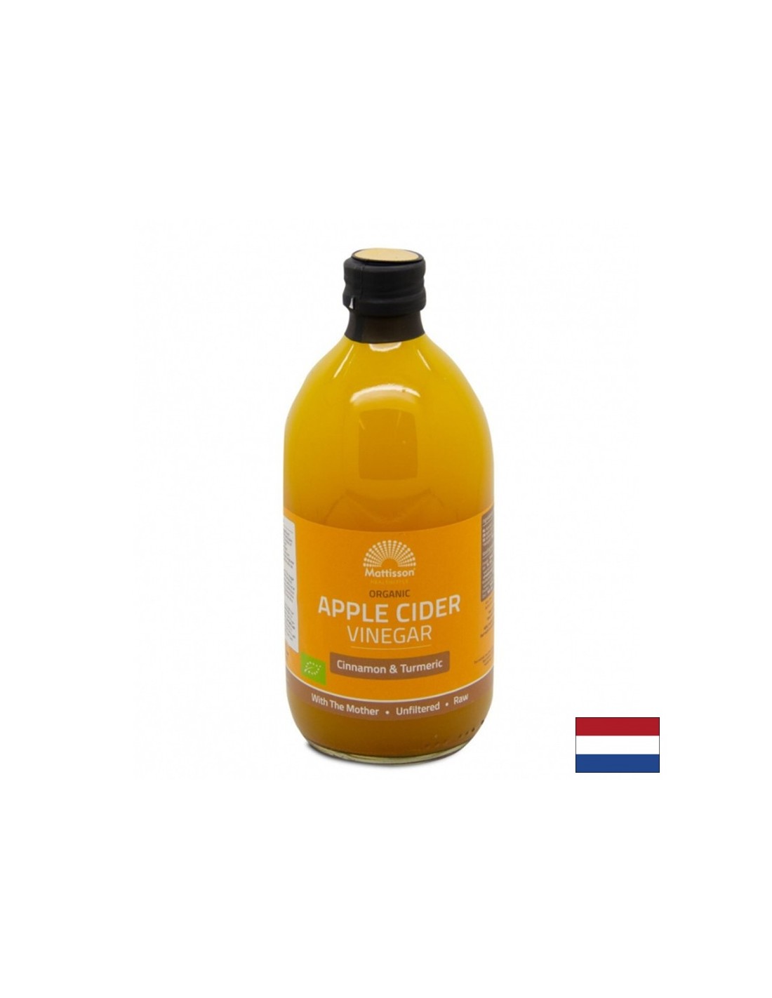 Jabučni ocat s cimetom i kurkumom Organski, 500 ml <tc>Mattisson Healthstyle</tc>