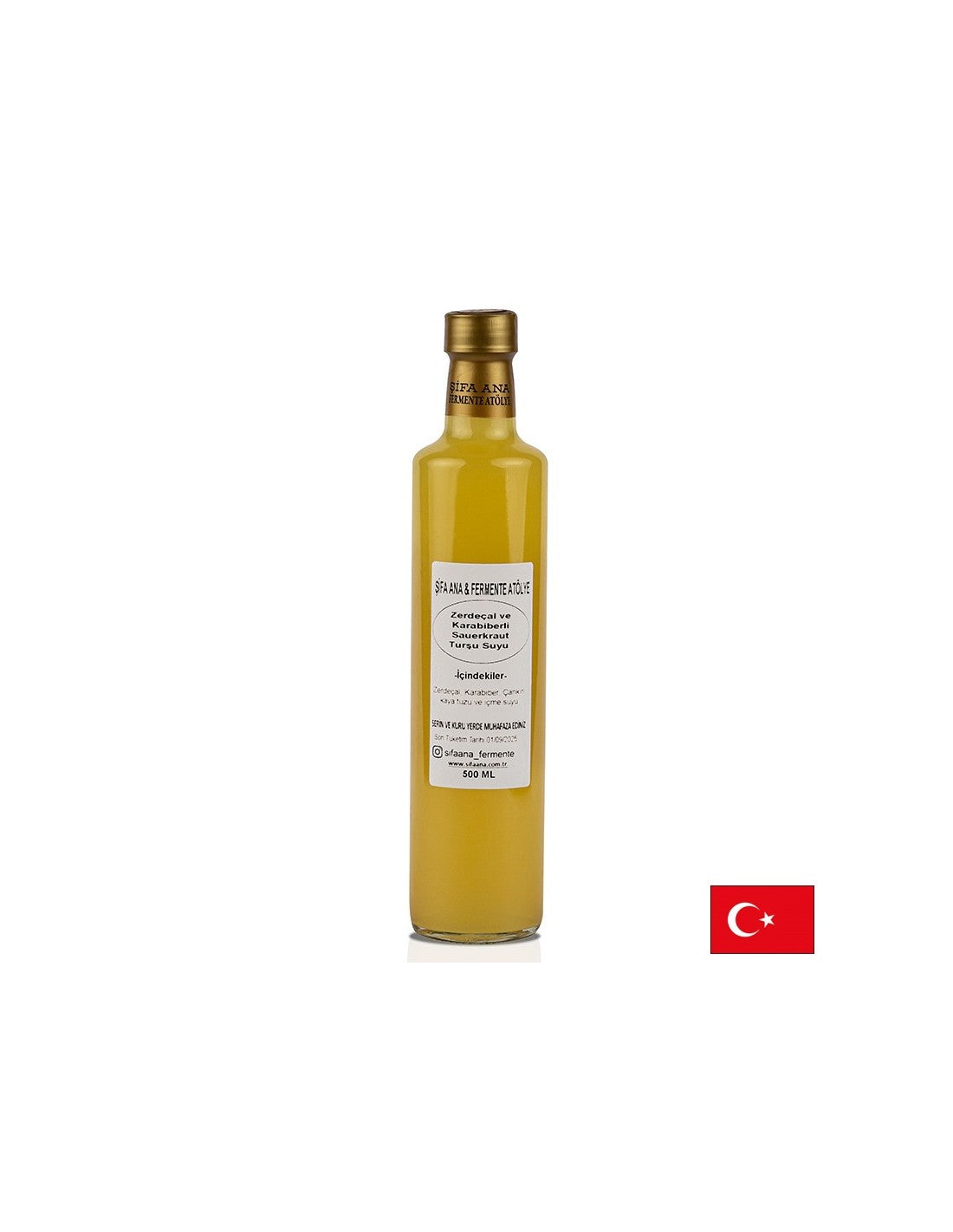 Probiotički sok od kiselog kupusa s kurkumom i crnim paprom, 500 ml