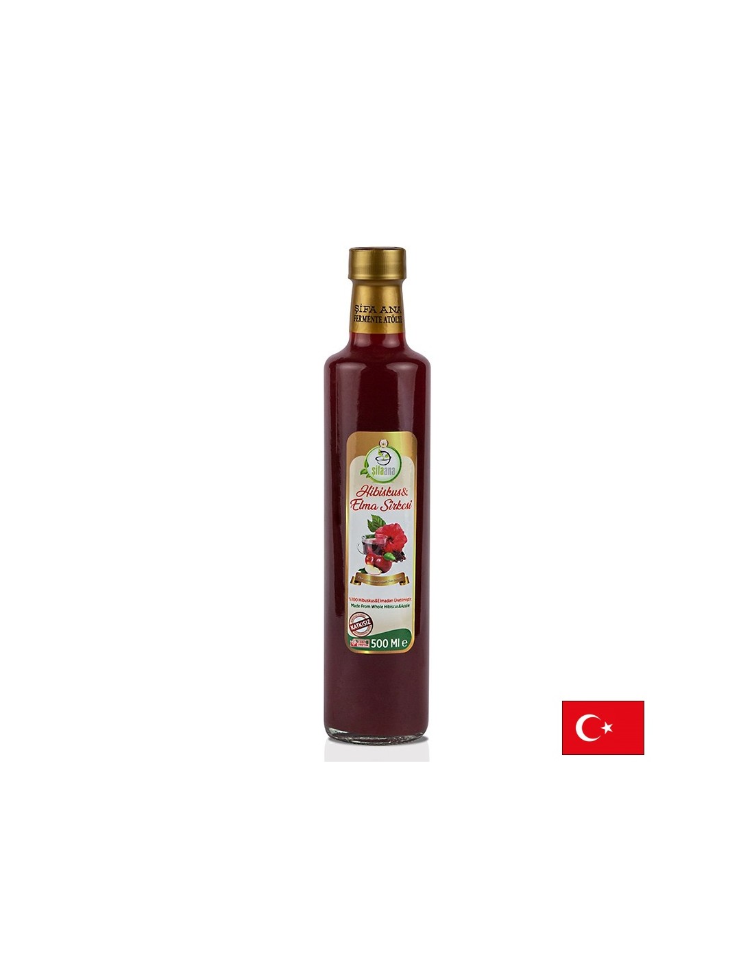 Prirodni jabučni ocat s hibiskusom - kontrola krvnog tlaka i kolesterola, 500 ml