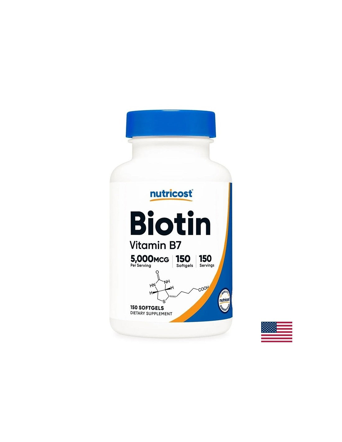Kosa, koža i nokti - Biotin, 5000 µg x 150 mekih kapsula