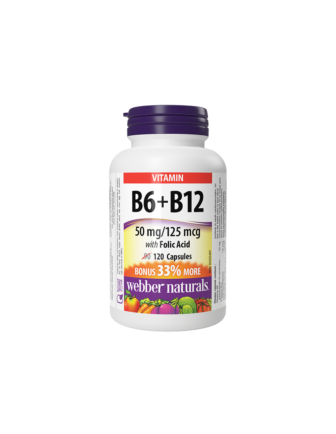 Smanjuje razinu homocisteina i podržava srce - Vitamin B6 + B12 + Folna kiselina, 120 kapsula