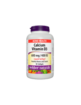 Kalcij 600 mg + vitamin D3 400 IU - Koštani i mišićni sustav, 90 <tc>Webber Naturals</tc> Tekuće meke kapsule