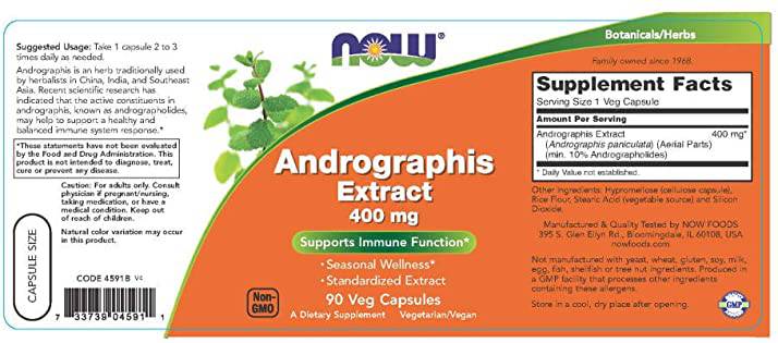 Andrographis Paniculata ekstrakt 400 mg - 90 kapsula