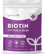 Tablete biotina + selena + cinka za kožu, kosu i nokte – 365 veganskih tableta za 1 godinu <tc>Nutravita</tc>