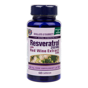 Resveratrol 250mg with red wine extract 10mg 60 capsules HOLLAND & BARRETT - Nutra Best Europe