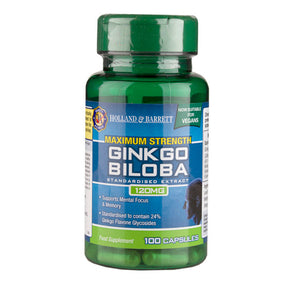 Ginkgo Biloba maximum strength (Ginkgo Biloba) 120mg 100 capsules HOLLAND & BARRETT - Nutra Best Europe