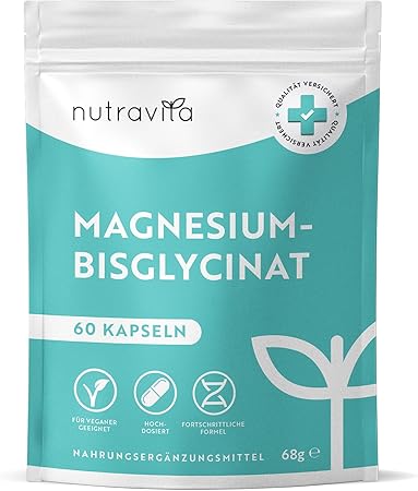 Magnezijev bisglicinat 60 kapsula 320 mg Veganski <tc>Nutravita</tc>
