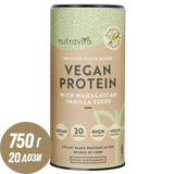 Veganski protein + enzimi - 750 g (vanilija) <tc>Nutravita</tc>