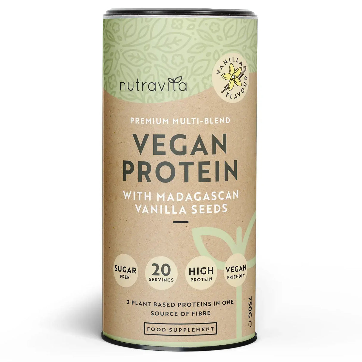 Veganski protein + enzimi - 750 g (vanilija) <tc>Nutravita</tc>