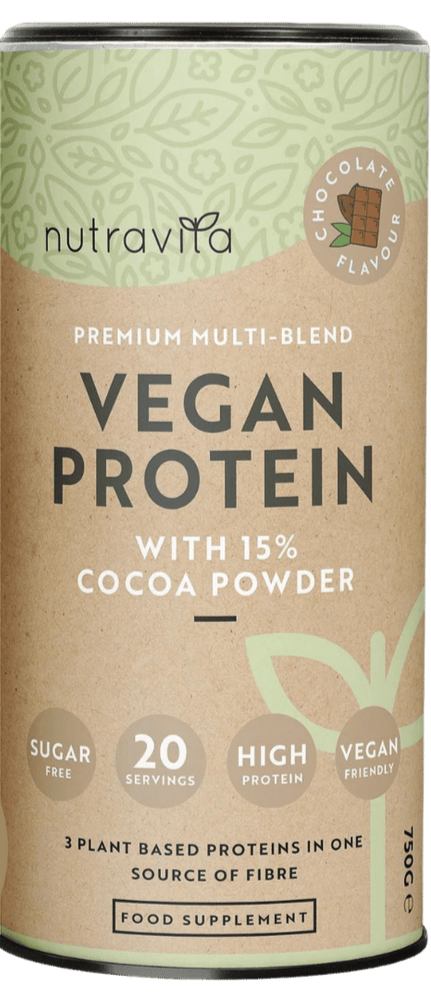 Veganski proteini + enzimi - 750 g (čokolada) <tc>Nutravita</tc>