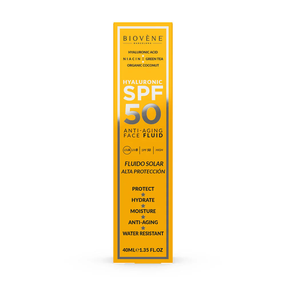 Hidratantna krema za sunčanje SPF 50 s hijaluronskom kiselinom protiv starenja - 40 ml