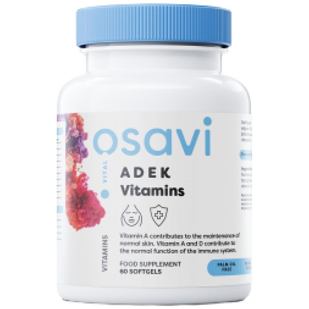 ADEK Vitamini | A + D + E + K | s Quali-D® - 60 gel kapsula