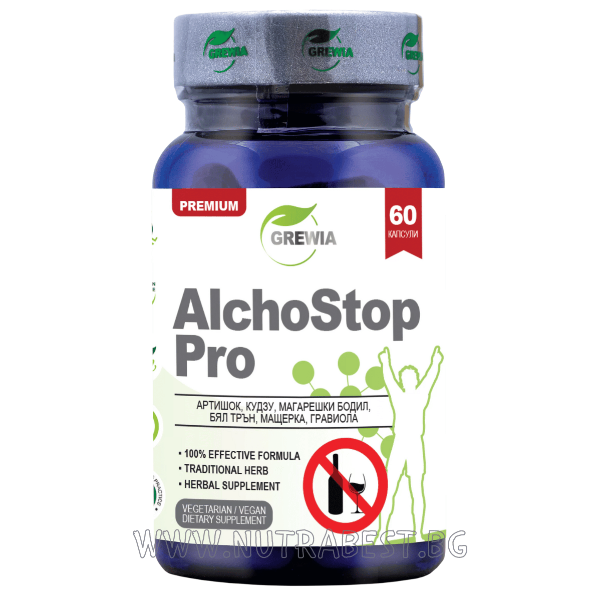 ALKOHOLIZAM/ALCHOSTOP PRO /60 KAPSULA, 30 DOZA/ GREWIA