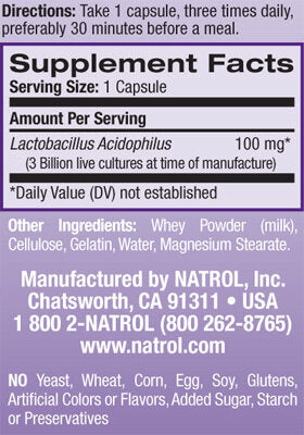 Acidophilus probiotik 100 mg./100 kaps.