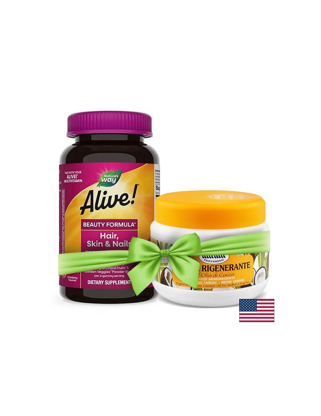 <tc>Alive</tc>Kosa, Koža & Nails multivitamin gumeni bomboni vrhunske kvalitete / <tc>Alive</tc>Kosa, koža i nokti - Premium formula, 60 Nature's Way gel tableta