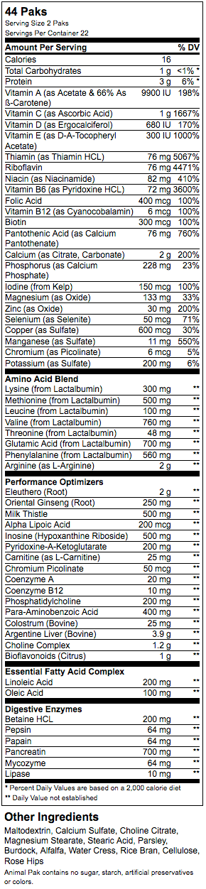 Animal Pak - 15 paketa