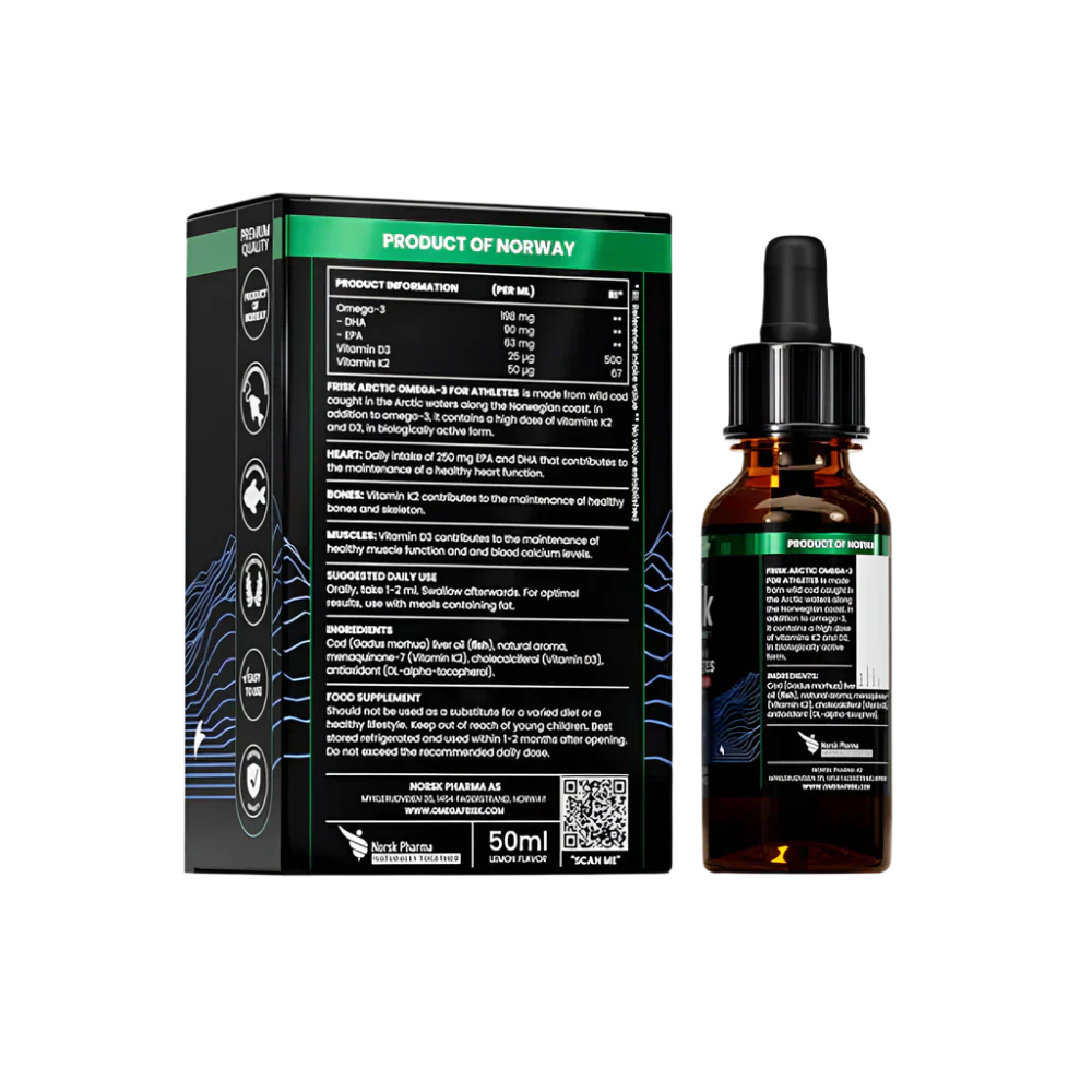Arctic Sport – Omega-3 za sportaše – Divlje ribe iz Norveške/Okus limuna – 50 ml