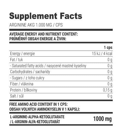 Arginin AKG 1000 mg - 100 kapsula