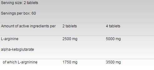 Arginin AKG/AAKG 1250 mg - 120 tableta