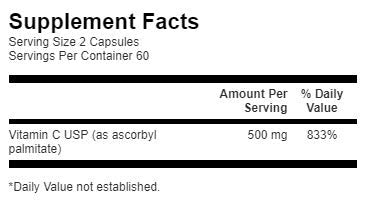 Ascorbyl Palmitate 250 mg - 120 kapsula