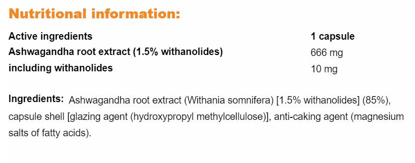 Ashwagandha Perfect 666 mg - 90 kapsula