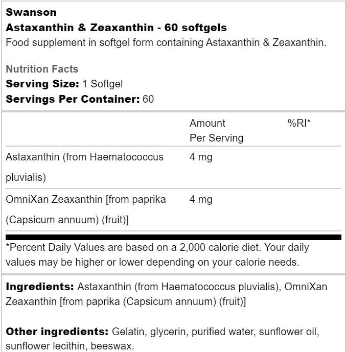 Astaksantin i zeaksantin 60 gel kapsula