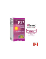B12 Metilkobalamin/ Vitamin B12 (metilkobalamin) 1000 µg, 90 sublingvalnih tableta <tc>Natural Factors</tc>