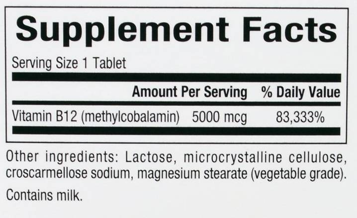 B12 metilkobalamin 5000 mcg - 60 tableta za žvakanje