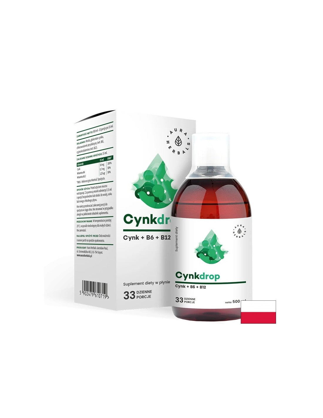 Imunitet i živčani sustav - cink + vitamin B6 i B12, 500 ml <tc>Aura Herbals</tc>
