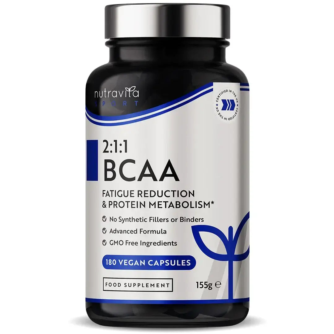 BCAA (2:1:1) s vitaminima B6 & B12 - 180 V kapsula. <tc>Nutravita</tc>