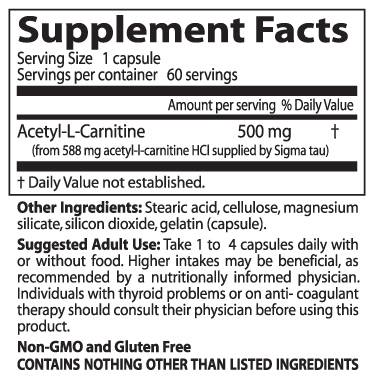 NAJBOLJI acetil-L-karnitin 500 mg - 60 kapsula