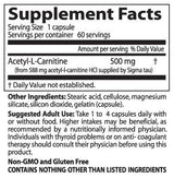 NAJBOLJI acetil-L-karnitin 500 mg - 60 kapsula