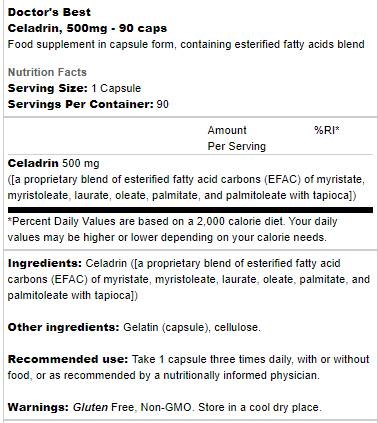 BEST Celadrin 500 mg - 90 kapsula