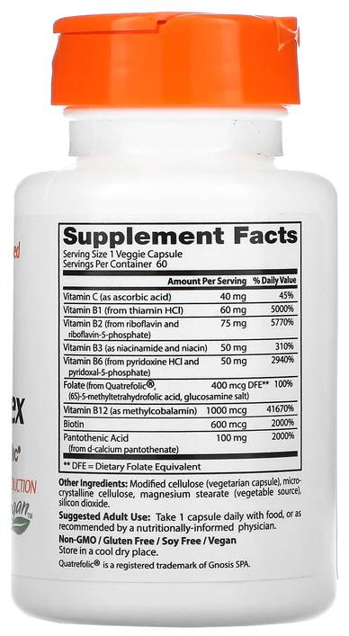 NAJBOLJI potpuno aktivni B kompleks | s Quatrefolic® - 60 kapsula