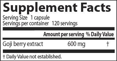 NAJBOLJI ekstrakt goji bobica 600 mg - 120 kapsula