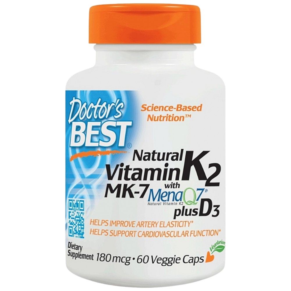 NAJBOLJI prirodni vitamin K2 MK-7 180 mcg | Plus D-3 - 60 kapsula