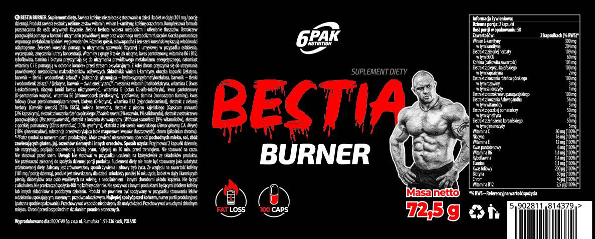 BESTIA Burner - 100 kapsula