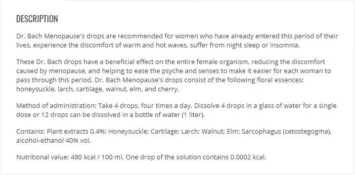 Bachove kapi MENOPAUZA - 50 ml