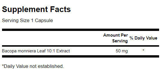 Bacopa Monniera 10:1 ekstrakt 50 mg - 90 kapsula