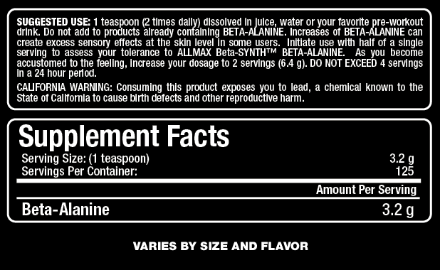Beta alanin - 400 grama