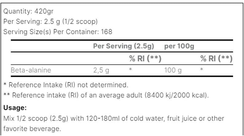Beta-Alanin XS prah - 420 grama
